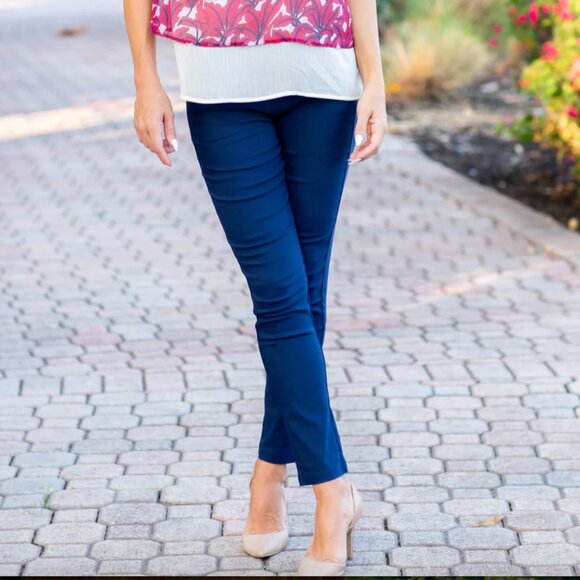 Jean-Pierre Klifa Jackie Pant Solid Navy - S - Picture 1 of 3